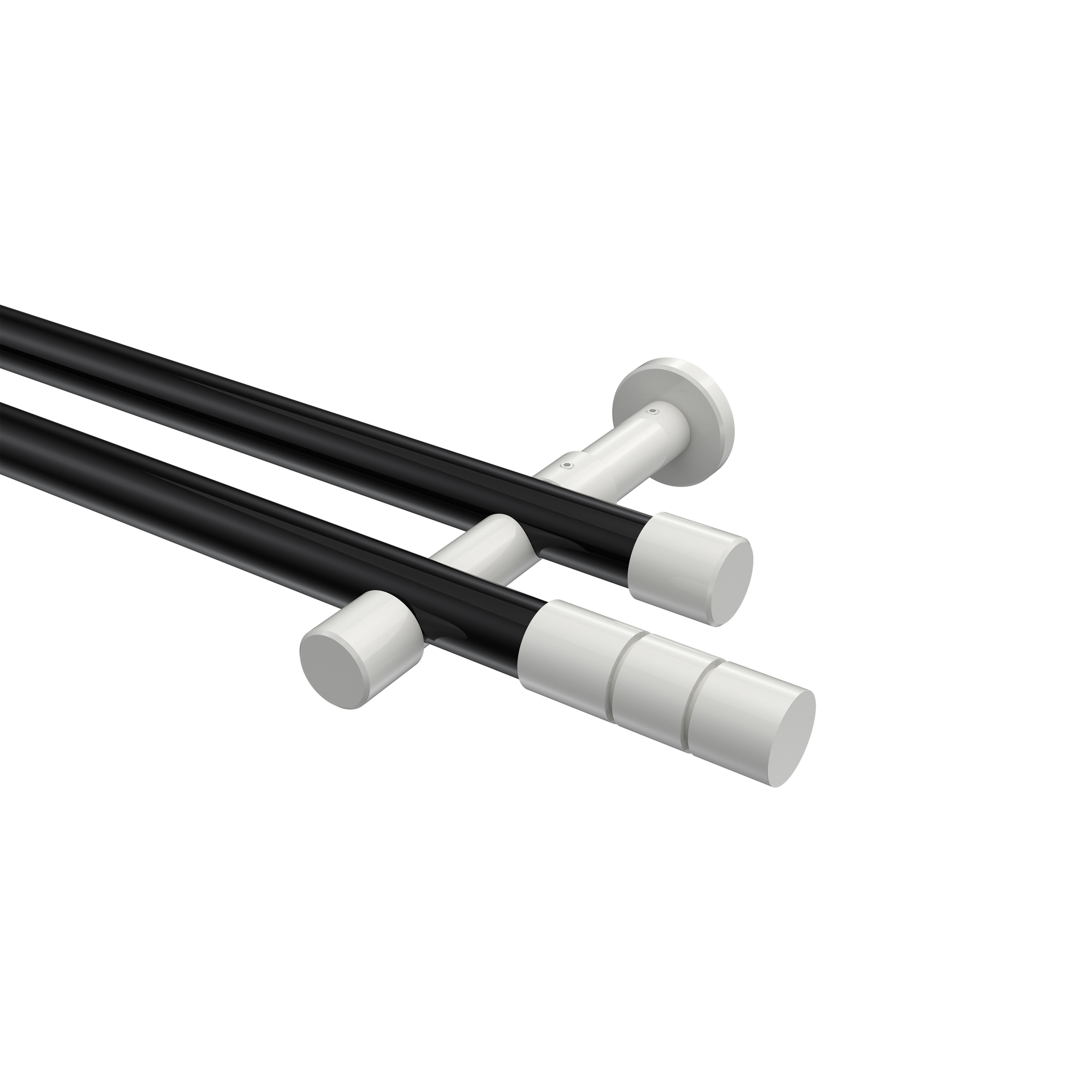 Stilgarnitur Schwarz / Weiß, Metall 20 mm Ø Prestige Elanto, 2-läufig Stilgarnitur Schwarz / Weiß, Metall 20 mm Ø Prestige Elanto, 2-läufig