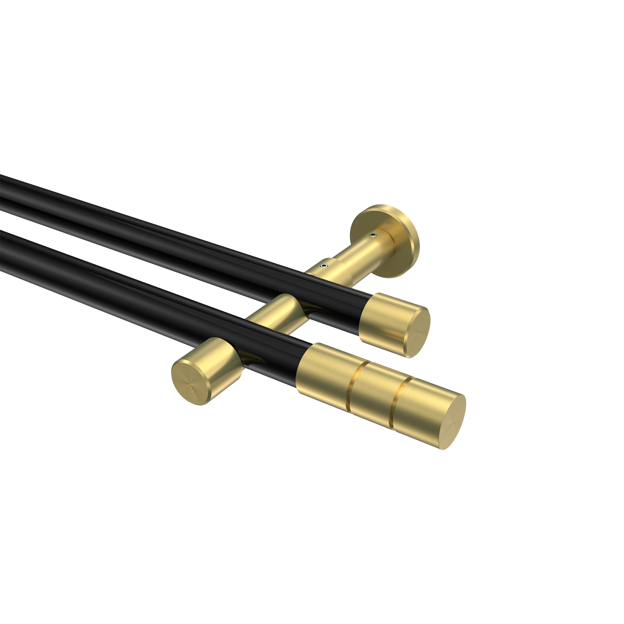 Gardinenstange Schwarz / Messing-Optik, doppelläufig Metall 20 mm Ø Prestige Elanto Gardinenstange Schwarz / Messing-Optik, doppelläufig Metall 20 mm Ø Prestige Elanto