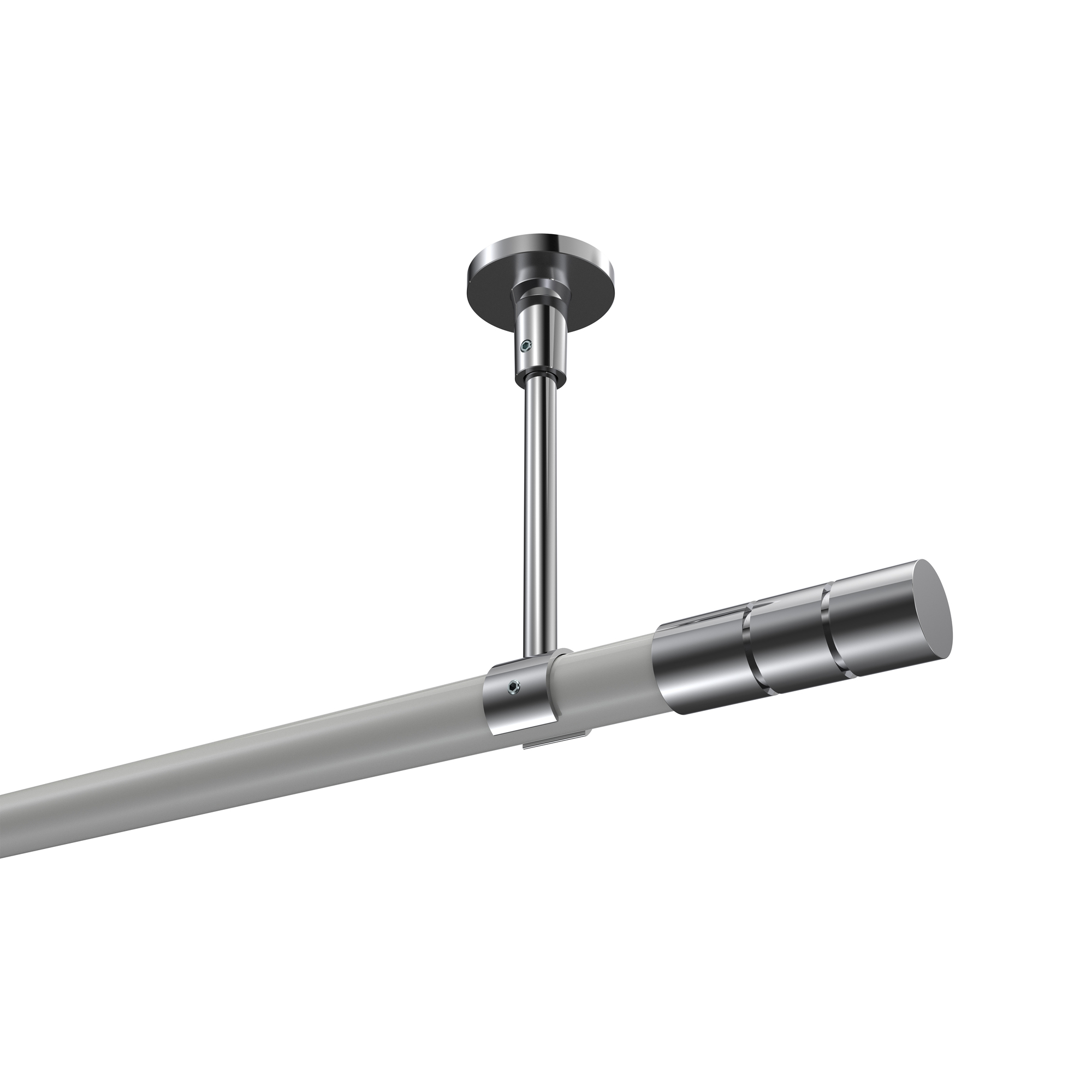 Gardinenstange (Deckenbefestigung) Weiß / Chrom, Metall 20 mm Ø Sonette Elanto Gardinenstange (Deckenbefestigung) Weiß / Chrom, Metall 20 mm Ø Sonette Elanto