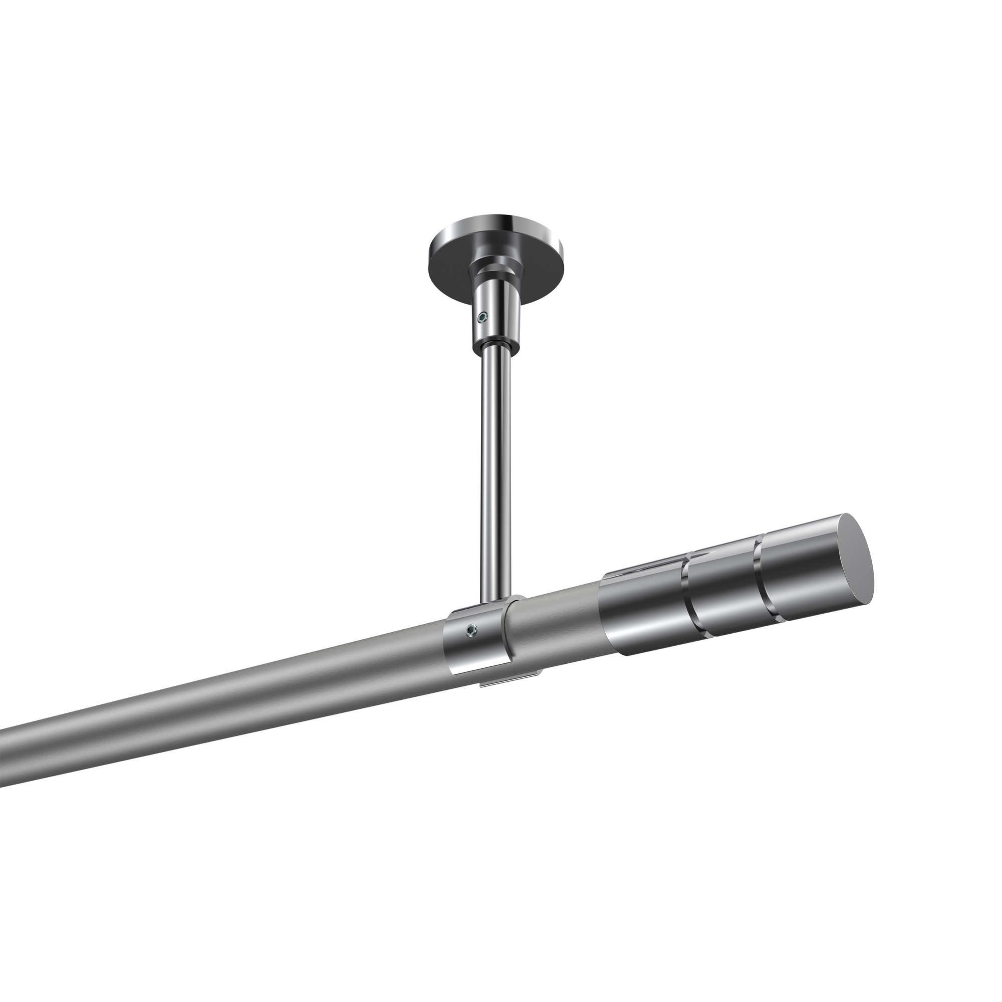 Gardinenstange (Deckenanbringung) Silbergrau / Chrom, Metall 20 mm Ø Sonette Elanto Gardinenstange (Deckenanbringung) Silbergrau / Chrom, Metall 20 mm Ø Sonette Elanto