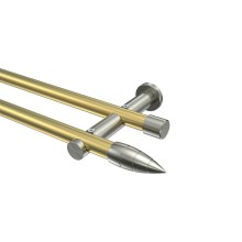 Vorhangstange Messing-Optik / Edelstahl-Optik 20 mm Ø Platon Samanto, 2-läufig Vorhangstange Messing-Optik / Edelstahl-Optik 20 mm Ø Platon Samanto, 2-läufig