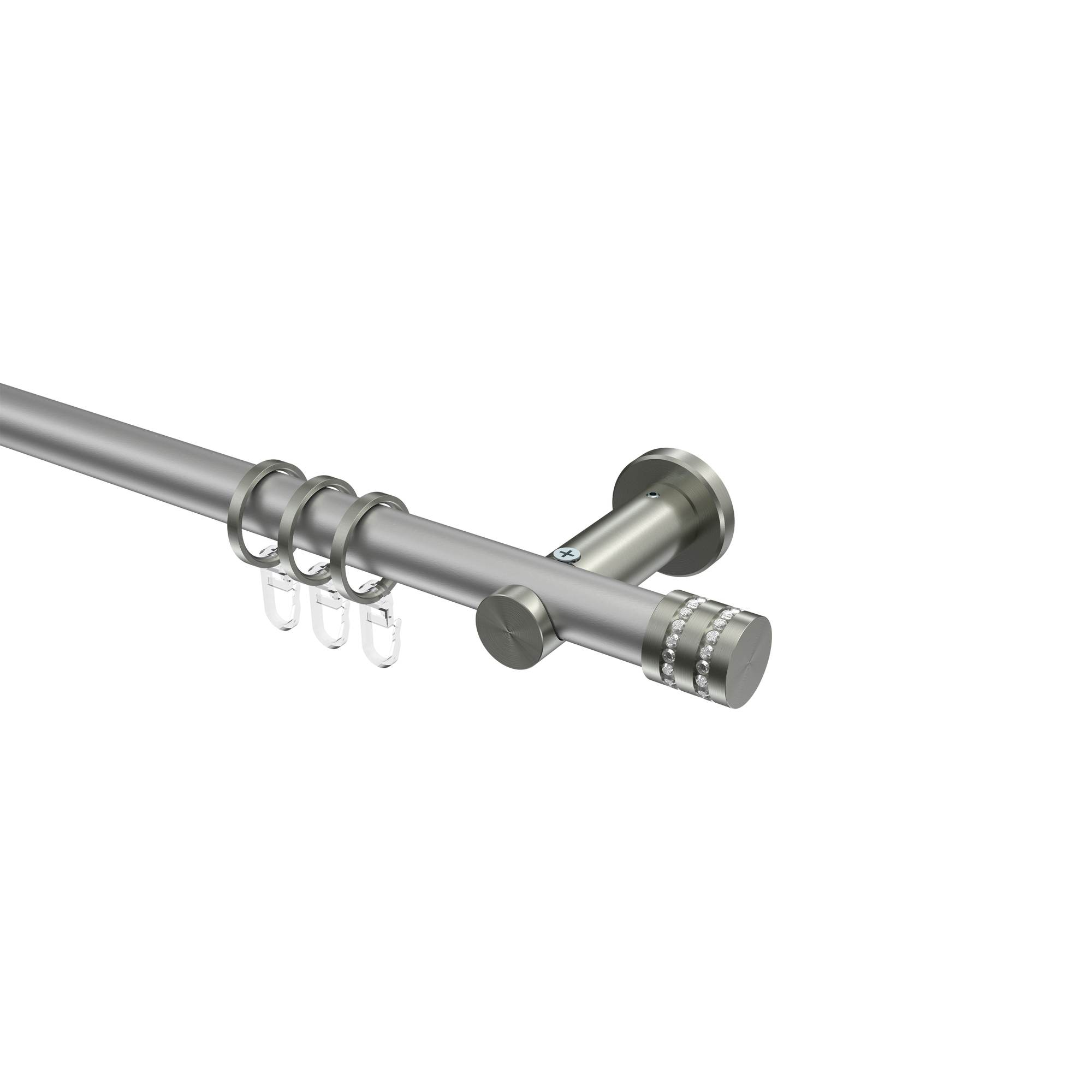 Vorhangstange Silbergrau / Edelstahl-Optik, Metall 20 mm Ø Platon Estana Vorhangstange Silbergrau / Edelstahl-Optik, Metall 20 mm Ø Platon Estana