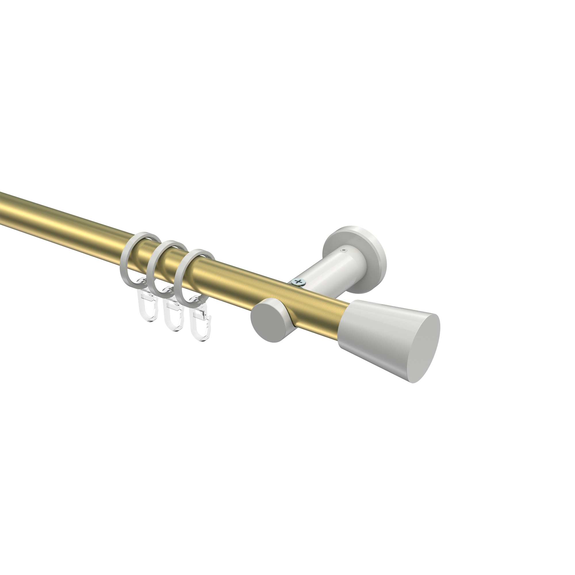 Vorhangstange Messing-Optik / Weiß, Metall 20 mm Ø Platon Sitra Vorhangstange Messing-Optik / Weiß, Metall 20 mm Ø Platon Sitra