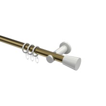 Vorhangstange Messing Antik / Weiß, Metall 20 mm Ø Platon Sitra Vorhangstange Messing Antik / Weiß, Metall 20 mm Ø Platon Sitra