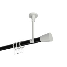 Gardinenstange (Deckenbefestigung) Schwarz / Weiß, Metall 20 mm Ø Sonette Sitra Gardinenstange (Deckenbefestigung) Schwarz / Weiß, Metall 20 mm Ø Sonette Sitra