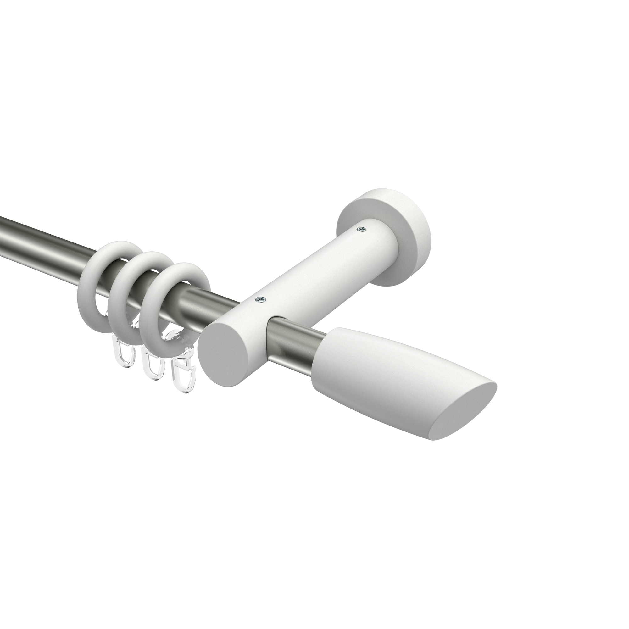 Vorhangstangen Edelstahl-Optik / Weiß 20 mm Ø Talena Etta Metall / Holz Vorhangstangen Edelstahl-Optik / Weiß 20 mm Ø Talena Etta Metall / Holz