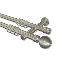 Edelstahl Gardinenstange V2A zweiläufig 20 mm Trend Lucia Edelstahl Gardinenstange V2A zweiläufig 20 mm Trend Lucia