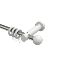 Gardinenstangen Edelstahl-Optik / Weiß 20 mm Ø Talena Luina Metall / Holz Gardinenstangen Edelstahl-Optik / Weiß 20 mm Ø Talena Luina Metall / Holz