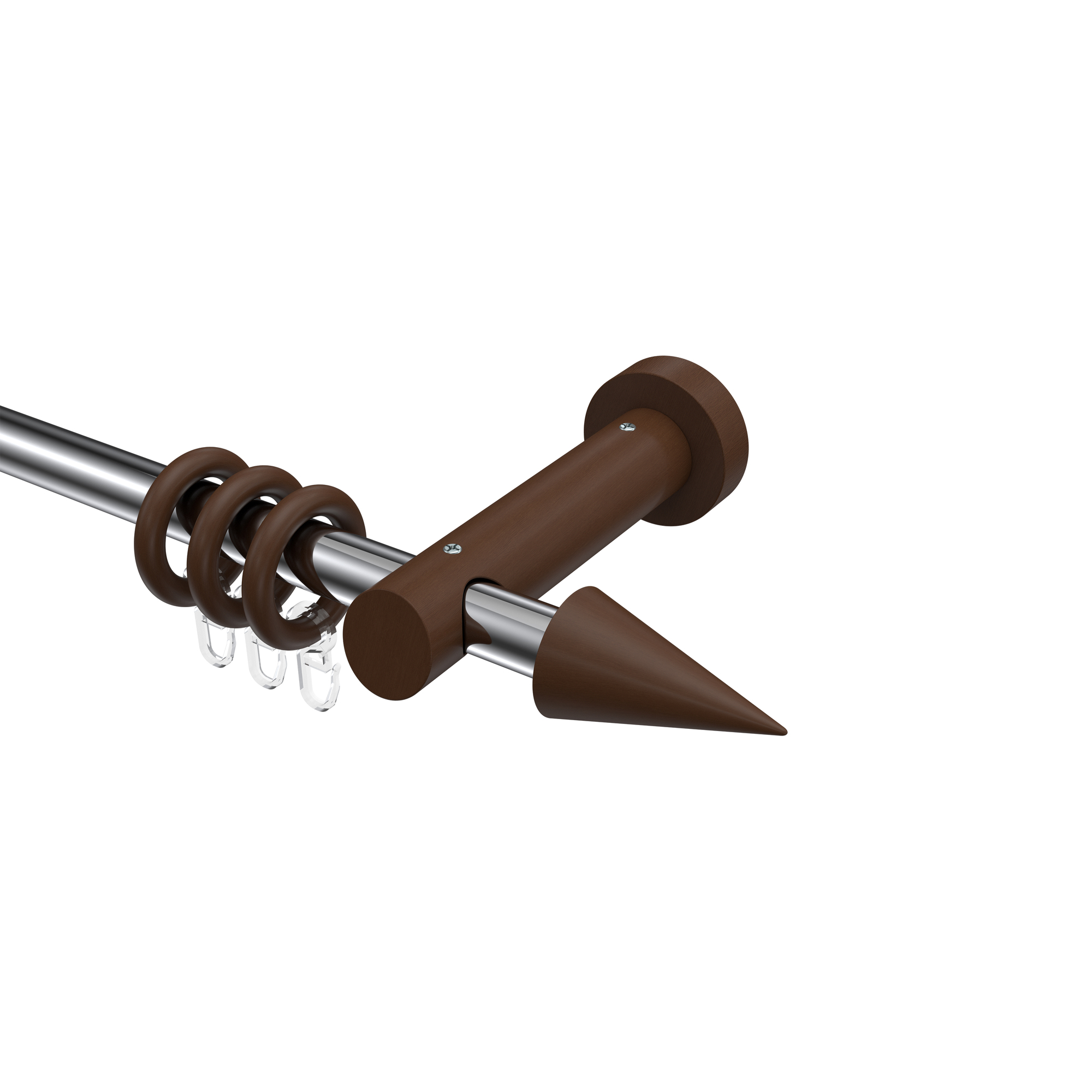 Gardinenstange Chrom / Nussbaum 20 mm Ø Talena Siveo Metall / Holz Gardinenstange Chrom / Nussbaum 20 mm Ø Talena Siveo Metall / Holz