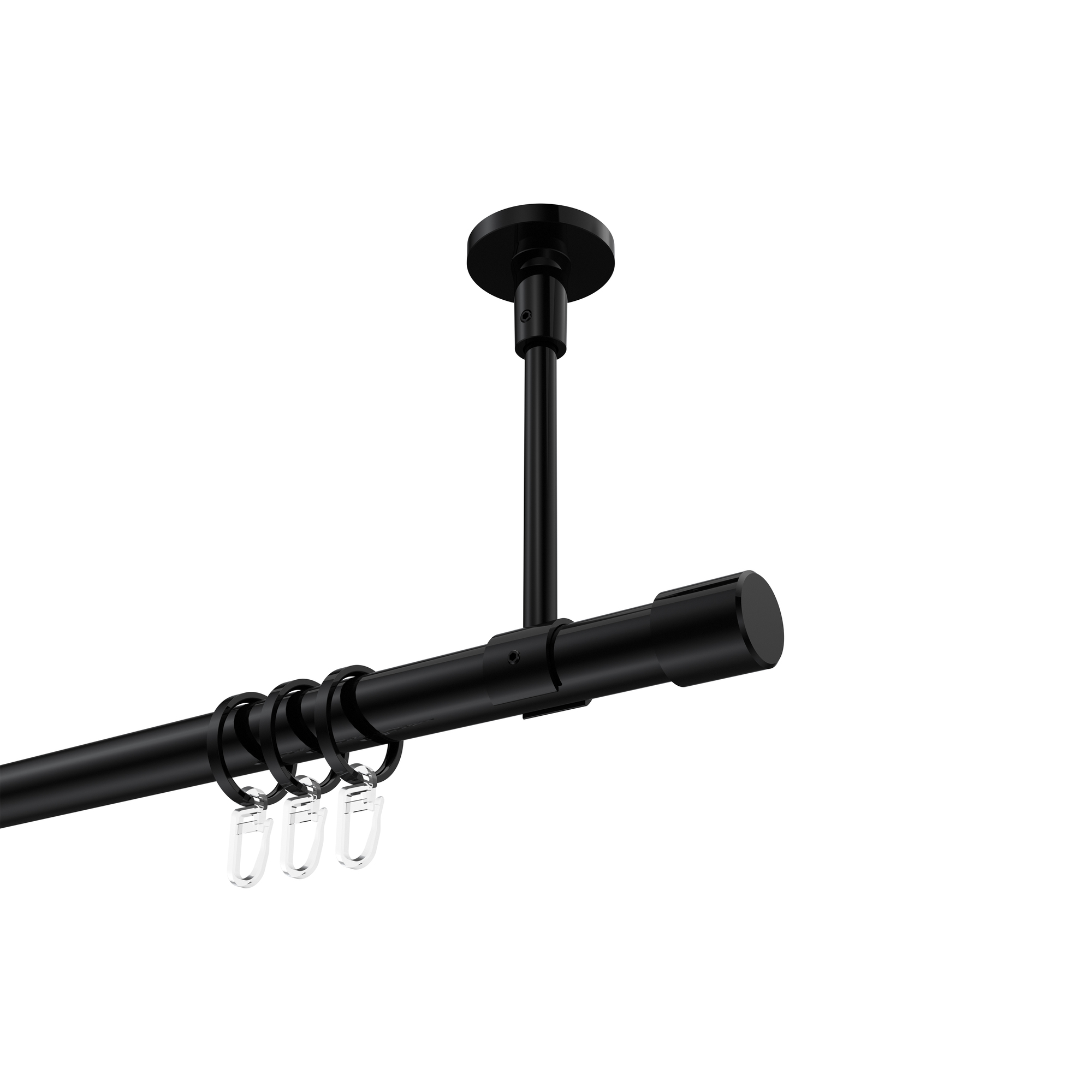 Gardinenstange (Deckenmontage) Schwarz, Metall 20 mm Ø Sonette Santo Gardinenstange (Deckenmontage) Schwarz, Metall 20 mm Ø Sonette Santo
