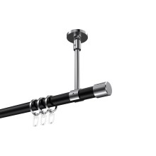 Gardinenstange (Deckenanbringung) Schwarz / Chrom, Metall 20 mm Ø Sonette Santo Gardinenstange (Deckenanbringung) Schwarz / Chrom, Metall 20 mm Ø Sonette Santo