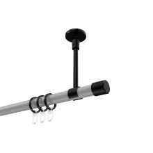Gardinenstange (Deckenbefestigung) Weiß / Schwarz, Metall 20 mm Ø Sonette Santo Gardinenstange (Deckenbefestigung) Weiß / Schwarz, Metall 20 mm Ø Sonette Santo