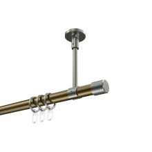 Vorhangstange (Deckenanbringung) Messing Antik / Edelstahl-Optik, Metall 20 mm Ø Sonette Santo Vorhangstange (Deckenanbringung) Messing Antik / Edelstahl-Optik, Metall 20 mm Ø Sonette Santo