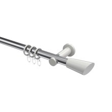 Vorhangstangen Chrom / Weiß, Metall 20 mm Ø Platon Bento Vorhangstangen Chrom / Weiß, Metall 20 mm Ø Platon Bento