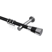 Vorhangstange Schwarz / Chrom, Metall 20 mm Ø Prestige Tanara Vorhangstange Schwarz / Chrom, Metall 20 mm Ø Prestige Tanara