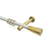 Vorhangstange Weiß / Messing-Optik, Metall 20 mm Ø Prestige Tanara Vorhangstange Weiß / Messing-Optik, Metall 20 mm Ø Prestige Tanara