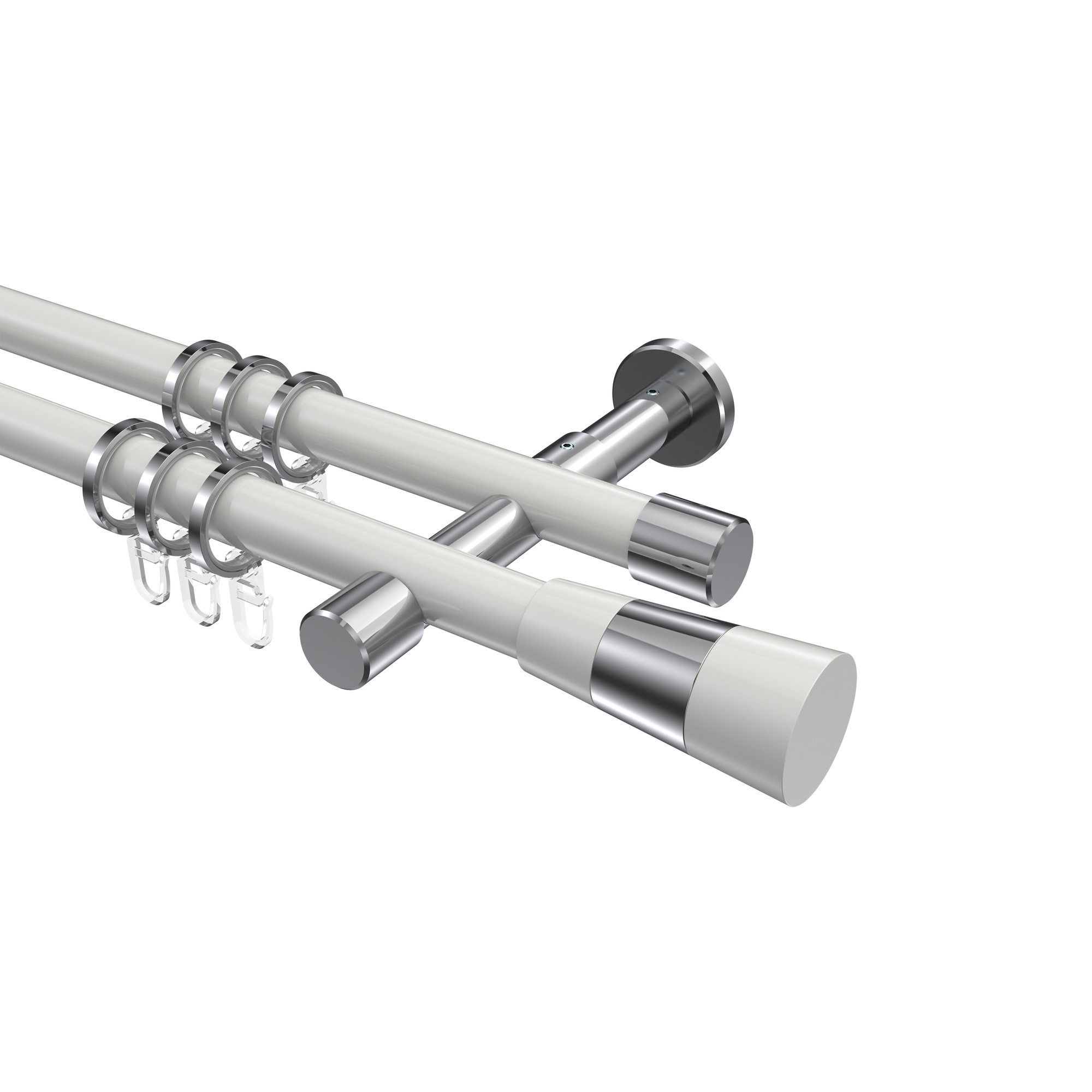 Stilgarnituren Weiß / Chrom, Metall 20 mm Ø Prestige Tanara, zweiläufig Stilgarnituren Weiß / Chrom, Metall 20 mm Ø Prestige Tanara, zweiläufig