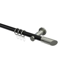 Vorhangstange Schwarz / Edelstahl-Optik, Metall 20 mm Ø Platon Verano Vorhangstange Schwarz / Edelstahl-Optik, Metall 20 mm Ø Platon Verano