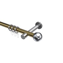 Vorhangstange Messing Antik / Chrom, Metall 20 mm Ø Prestige Luino Vorhangstange Messing Antik / Chrom, Metall 20 mm Ø Prestige Luino