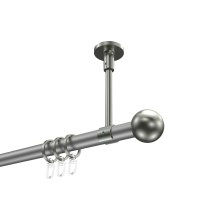 Gardinenstange (Deckenmontage) Silbergrau / Edelstahl-Optik, Metall 20 mm Ø Sonette Luino Gardinenstange (Deckenmontage) Silbergrau / Edelstahl-Optik, Metall 20 mm Ø Sonette Luino