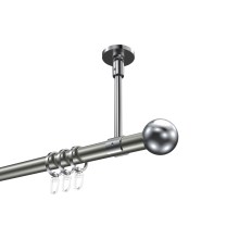 Gardinenstange (Deckenbefestigung) Edelstahl-Optik / Chrom, Metall 20 mm Ø Sonette Luino Gardinenstange (Deckenbefestigung) Edelstahl-Optik / Chrom, Metall 20 mm Ø Sonette Luino