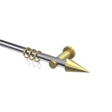 Gardinenstange Chrom / Messing-Optik, Metall 20 mm Ø Platon Savio Gardinenstange Chrom / Messing-Optik, Metall 20 mm Ø Platon Savio