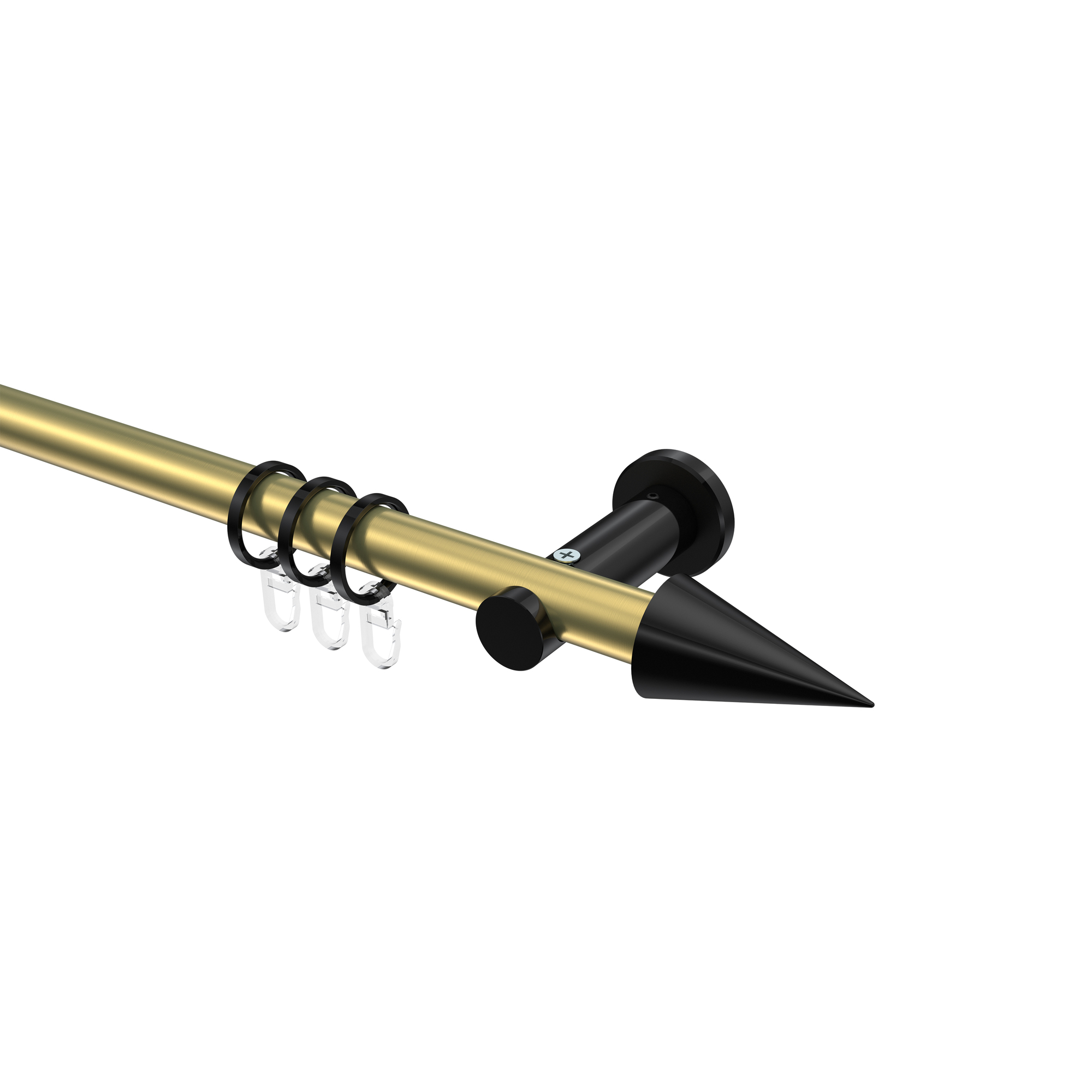 Gardinenstange Messing-Optik / Schwarz, Metall 20 mm Ø Platon Savio Gardinenstange Messing-Optik / Schwarz, Metall 20 mm Ø Platon Savio