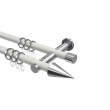 Stilgarnituren Weiß / Chrom, Metall 20 mm Ø Platon Savio, 2-läufig Stilgarnituren Weiß / Chrom, Metall 20 mm Ø Platon Savio, 2-läufig