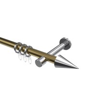 Vorhangstange Messing Antik / Chrom, Metall 20 mm Ø Prestige Savio Vorhangstange Messing Antik / Chrom, Metall 20 mm Ø Prestige Savio