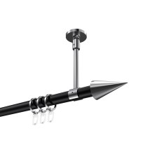 Gardinenstange (Deckenbefestigung) Schwarz / Chrom, Metall 20 mm Ø Sonette Savio Gardinenstange (Deckenbefestigung) Schwarz / Chrom, Metall 20 mm Ø Sonette Savio