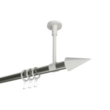 Vorhangstange (Deckenanbringung) Edelstahl-Optik / Weiß, Metall 20 mm Ø Sonette Savio Vorhangstange (Deckenanbringung) Edelstahl-Optik / Weiß, Metall 20 mm Ø Sonette Savio