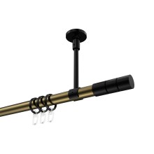 Gardinenstange (Deckenbefestigung) Messing Antik / Schwarz, Metall 20 mm Ø Sonette Elanto Gardinenstange (Deckenbefestigung) Messing Antik / Schwarz, Metall 20 mm Ø Sonette Elanto