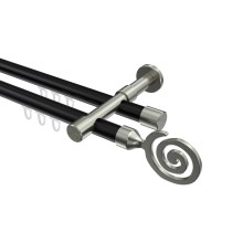 Innenlaufstange Schwarz / Edelstahl-Optik, Metall 20 mm Ø Prestige Galaxa, doppelläufig Innenlaufstange Schwarz / Edelstahl-Optik, Metall 20 mm Ø Prestige Galaxa, doppelläufig