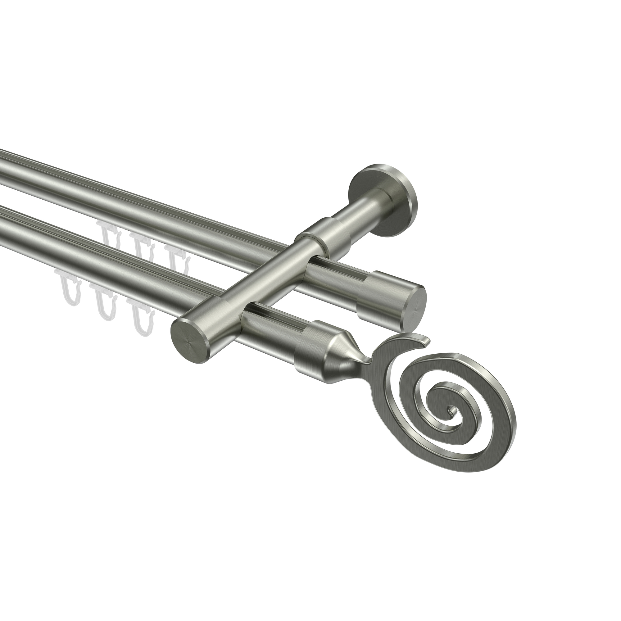 Innenlaufstangen Edelstahl-Optik 20 mm Ø Prestige Galaxa, zweiläufig Innenlaufstangen Edelstahl-Optik 20 mm Ø Prestige Galaxa, zweiläufig