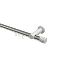 Innenlauf-Vorhangstange Edelstahl-Optik / Weiß, Aluminium / Metall 20 mm Ø Platon Estana Innenlauf-Vorhangstange Edelstahl-Optik / Weiß, Aluminium / Metall 20 mm Ø Platon Estana