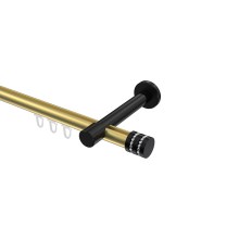 Innenlauf-Gardinenstange Messing-Optik / Schwarz, Aluminium / Metall 20 mm Ø Prestige Estana Innenlauf-Gardinenstange Messing-Optik / Schwarz, Aluminium / Metall 20 mm Ø Prestige Estana