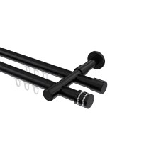 Innenlauf-Gardinenstange Schwarz, Metall 20 mm Ø Prestige Estana, zweiläufig Innenlauf-Gardinenstange Schwarz, Metall 20 mm Ø Prestige Estana, zweiläufig