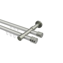 Innenlauf-Vorhangstangen Weiß / Edelstahl-Optik, Metall 20 mm Ø Prestige Estana, 2-läufig Innenlauf-Vorhangstangen Weiß / Edelstahl-Optik, Metall 20 mm Ø Prestige Estana, 2-läufig