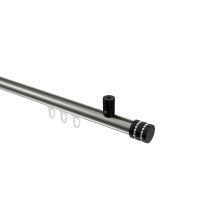 Innenlauf-Gardinenstange (Deckenanbringung) Edelstahl-Optik / Schwarz, Aluminium / Metall 20 mm Ø Sonius Estana Innenlauf-Gardinenstange (Deckenanbringung) Edelstahl-Optik / Schwarz, Aluminium / Metall 20 mm Ø Sonius Estana