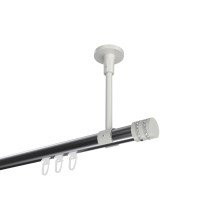 Gardinenstange mit Innenlauf (Deckenbefestigung) Chrom / Weiß, Aluminium / Metall 20 mm Ø Sonette Estana Gardinenstange mit Innenlauf (Deckenbefestigung) Chrom / Weiß, Aluminium / Metall 20 mm Ø Sonette Estana