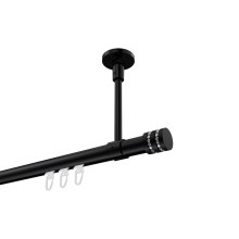 Vorhangstange mit Innenlauf (Deckenanbringung) Schwarz, Aluminium / Metall 20 mm Ø Sonette Estana Vorhangstange mit Innenlauf (Deckenanbringung) Schwarz, Aluminium / Metall 20 mm Ø Sonette Estana