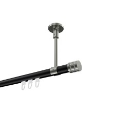 Innenlaufstange (Deckenanbringung) Schwarz / Edelstahl-Optik, Aluminium / Metall 20 mm Ø Sonette Estana Innenlaufstange (Deckenanbringung) Schwarz / Edelstahl-Optik, Aluminium / Metall 20 mm Ø Sonette Estana