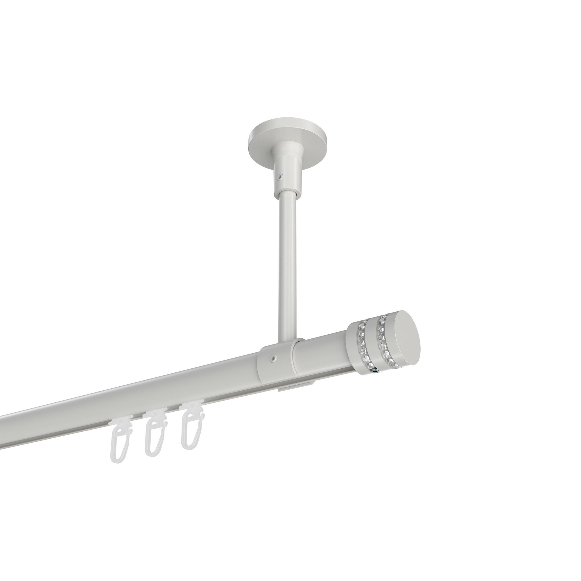 Gardinenstange mit Innenlauf (Deckenbefestigung) Weiß, Aluminium / Metall 20 mm Ø Sonette Estana Gardinenstange mit Innenlauf (Deckenbefestigung) Weiß, Aluminium / Metall 20 mm Ø Sonette Estana