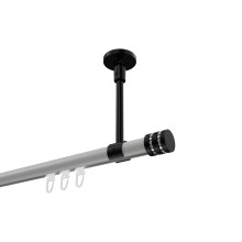 Innenlauf-Vorhangstange (Deckenmontage) Weiß / Schwarz, Aluminium / Metall 20 mm Ø Sonette Estana Innenlauf-Vorhangstange (Deckenmontage) Weiß / Schwarz, Aluminium / Metall 20 mm Ø Sonette Estana