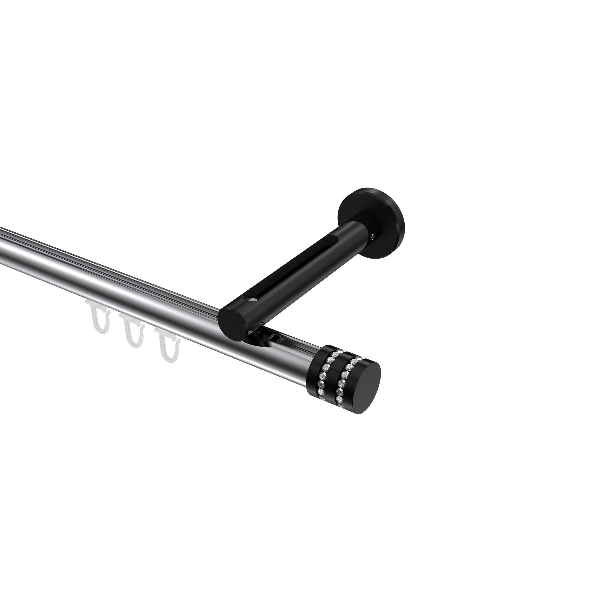 Innenlaufstange Chrom / Schwarz, Aluminium / Metall 20 mm Ø Siteno Estana Innenlaufstange Chrom / Schwarz, Aluminium / Metall 20 mm Ø Siteno Estana