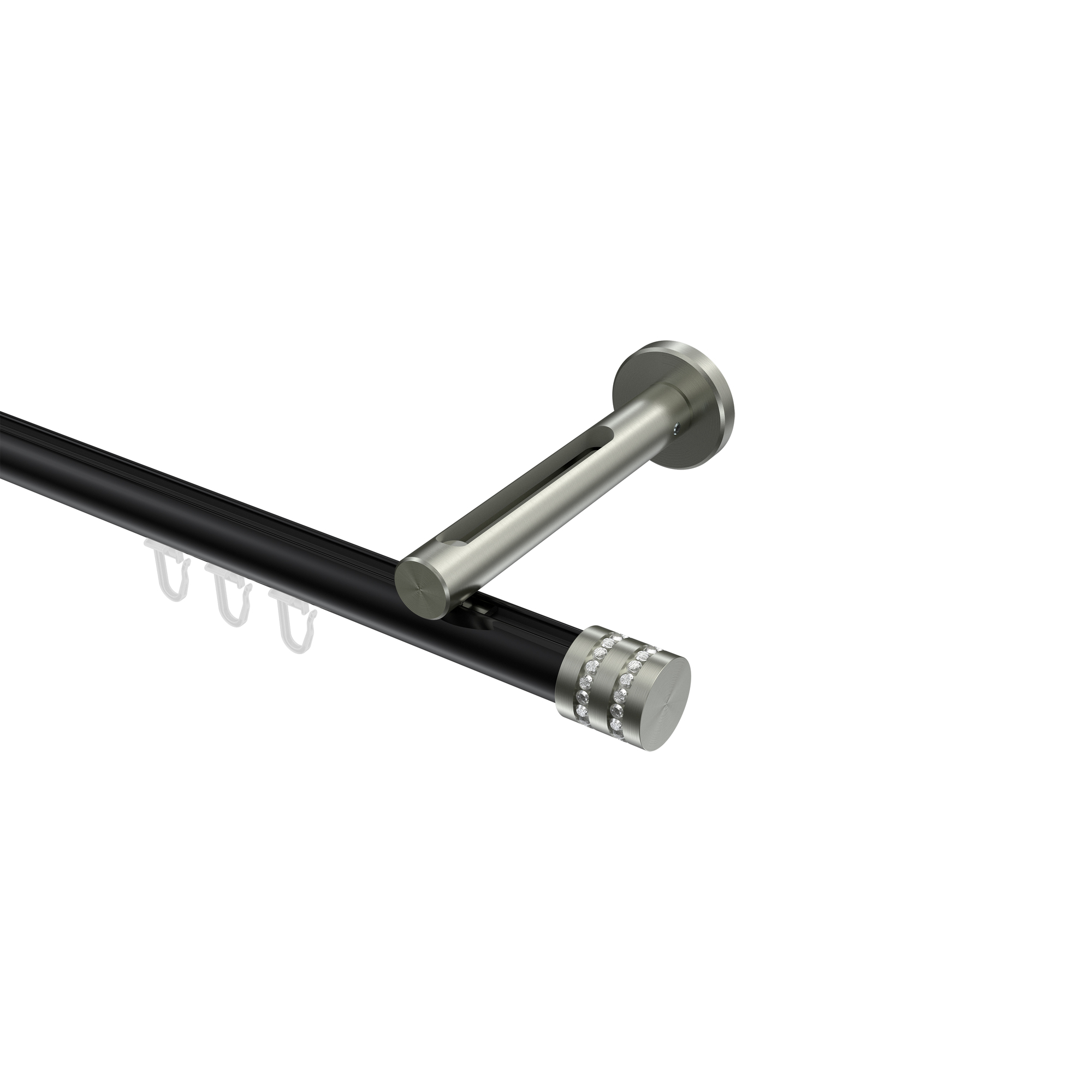 Innenlaufstange Schwarz / Edelstahl-Optik, Aluminium / Metall 20 mm Ø Siteno Estana Innenlaufstange Schwarz / Edelstahl-Optik, Aluminium / Metall 20 mm Ø Siteno Estana