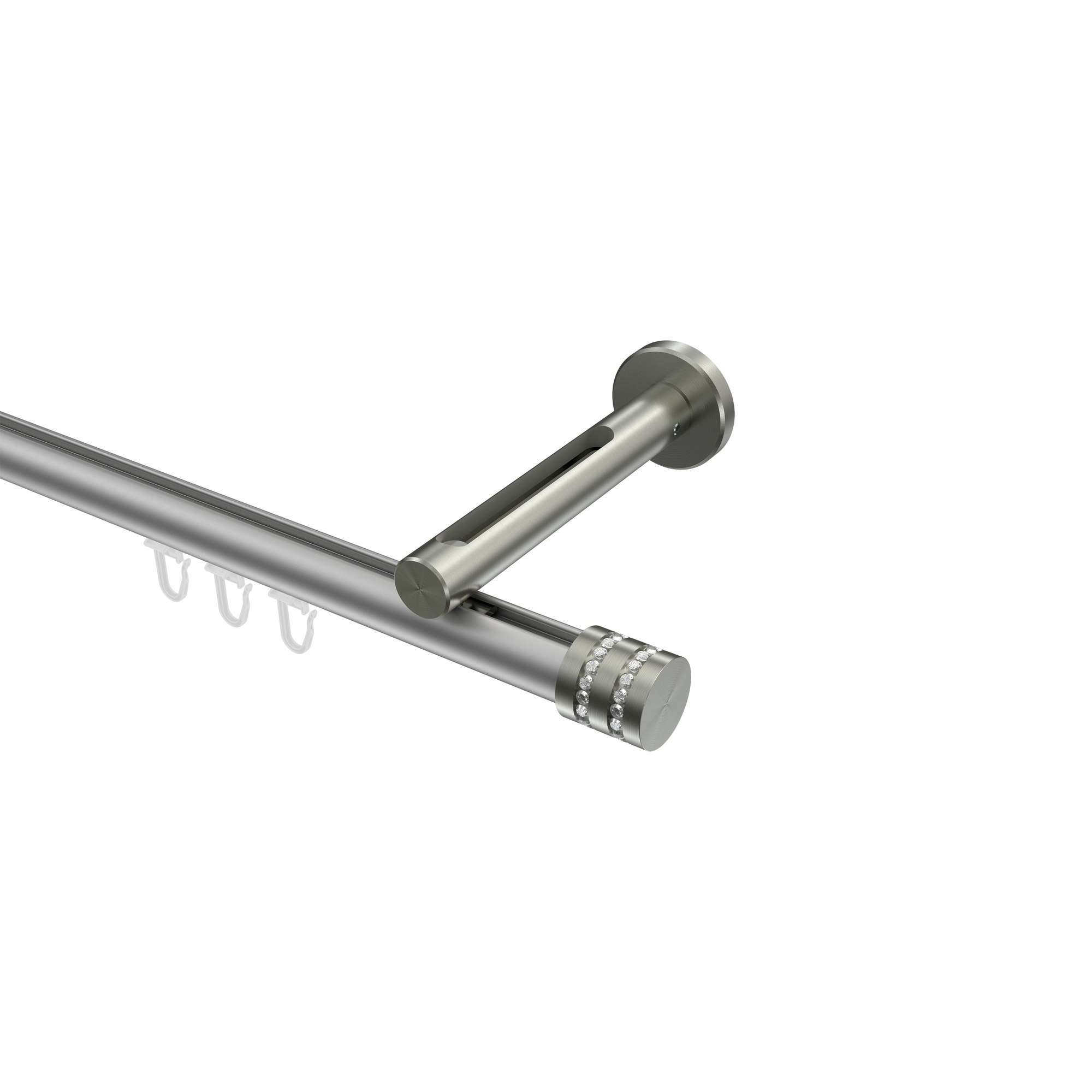 Gardinenstange mit Innenlauf Silbergrau / Edelstahl-Optik, Aluminium / Metall 20 mm Ø Siteno Estana Gardinenstange mit Innenlauf Silbergrau / Edelstahl-Optik, Aluminium / Metall 20 mm Ø Siteno Estana