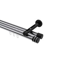 Innenlaufstange Chrom / Schwarz, Aluminium / Metall 20 mm Ø Siteno Estana, 2-läufig Innenlaufstange Chrom / Schwarz, Aluminium / Metall 20 mm Ø Siteno Estana, 2-läufig