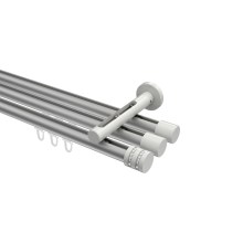 Innenlaufstange Silbergrau / Weiß, Aluminium / Metall 20 mm Ø Siteno Estana, 3-läufig Innenlaufstange Silbergrau / Weiß, Aluminium / Metall 20 mm Ø Siteno Estana, 3-läufig