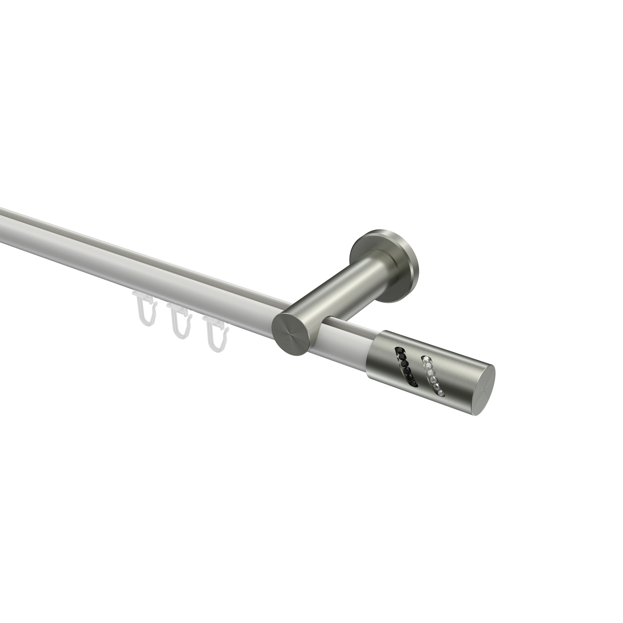 Innenlauf-Vorhangstangen Weiß / Edelstahl-Optik, Aluminium / Metall 20 mm Ø Platon Zoena Innenlauf-Vorhangstangen Weiß / Edelstahl-Optik, Aluminium / Metall 20 mm Ø Platon Zoena